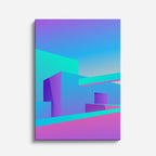 Cuadro canvas Geometria Neon Teal - Ilustraciones Arquitectonicas Urbano y Arquitectura - Vista Frente