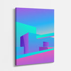 Cuadro canvas Geometria Neon Teal - Ilustraciones Arquitectonicas Urbano y Arquitectura - Vista Perspectiva