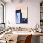 Cuadro canvas Edificio Azul Lavanda - Ilustraciones Arquitectonicas Urbano y Arquitectura - Vista Lifestyle