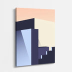 Cuadro canvas Edificio Azul Lavanda - Ilustraciones Arquitectonicas Urbano y Arquitectura - Vista Perspectiva
