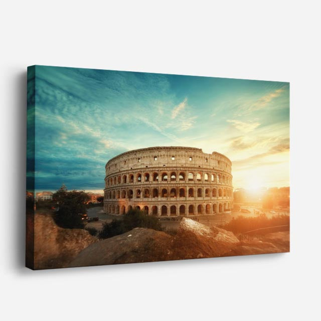 Cuadro canvas Coliseo Romano Cielo Dramatico - Maravillas del Mundo Urbano y Arquitectura - Vista Perspectiva
