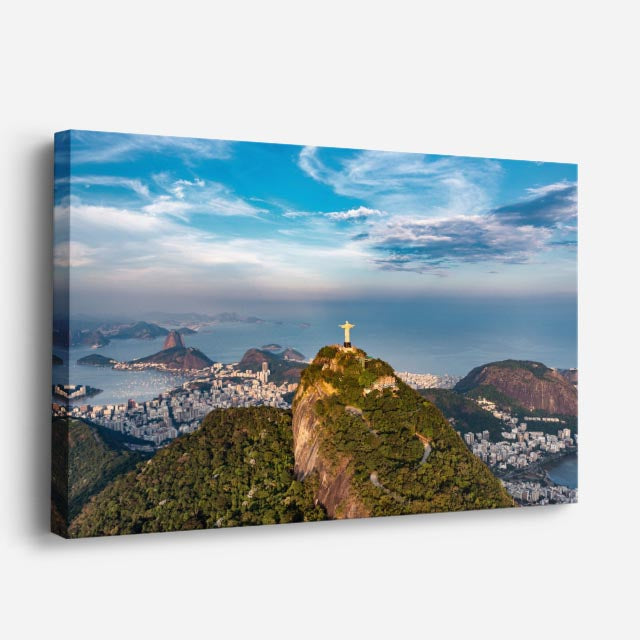 Cuadro canvas Cristo Redentor Panorama Aereo - Maravillas del Mundo Urbano y Arquitectura - Vista Perspectiva