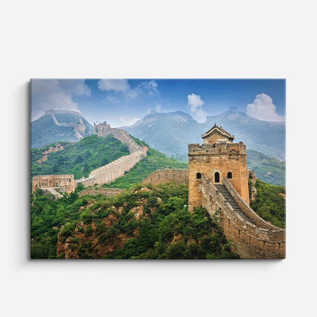 Cuadro canvas Muralla China Serpiente Verde - Maravillas del Mundo Urbano y Arquitectura - Vista Frente