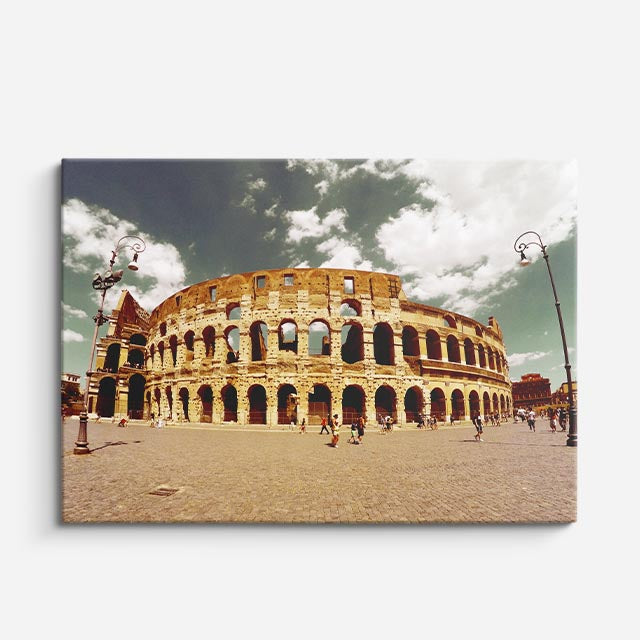 Cuadro canvas Coliseo Romano Dia Clasico - Maravillas del Mundo Urbano y Arquitectura - Vista Frente