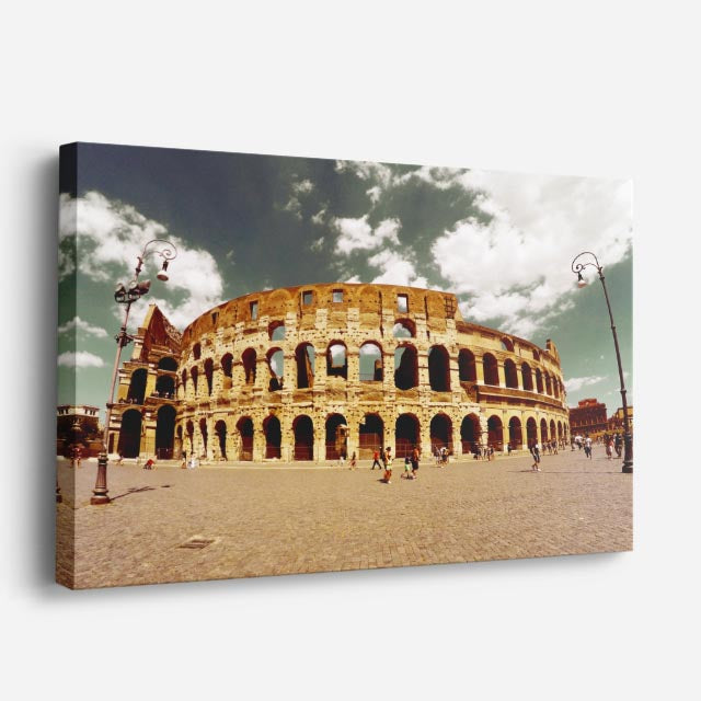 Cuadro canvas Coliseo Romano Dia Clasico - Maravillas del Mundo Urbano y Arquitectura - Vista Perspectiva