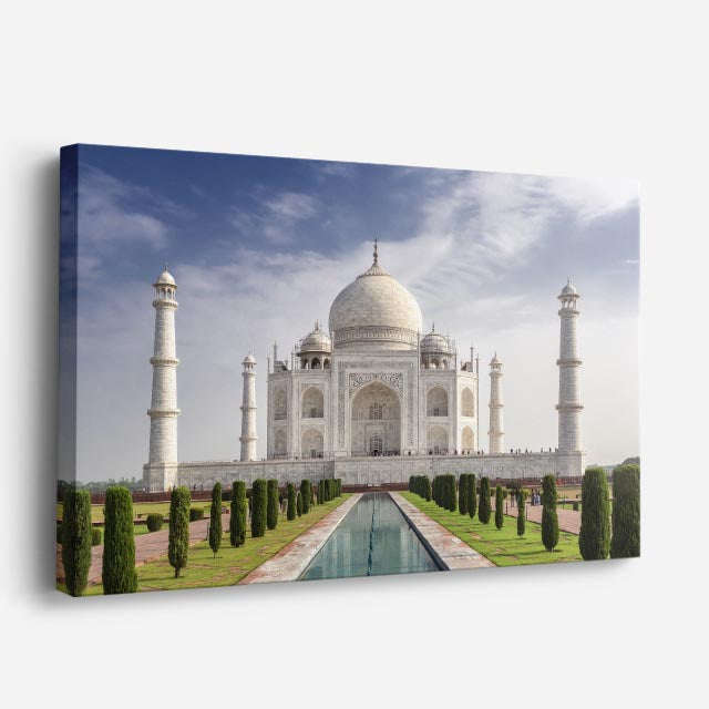 Cuadro canvas Taj Mahal Jardin Simetrico - Maravillas del Mundo Urbano y Arquitectura - Vista Perspectiva