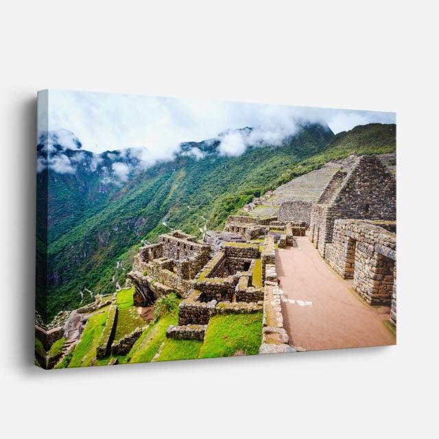Cuadro canvas Machu Picchu Aereo Verde - Maravillas del Mundo Urbano y Arquitectura - Vista Perspectiva